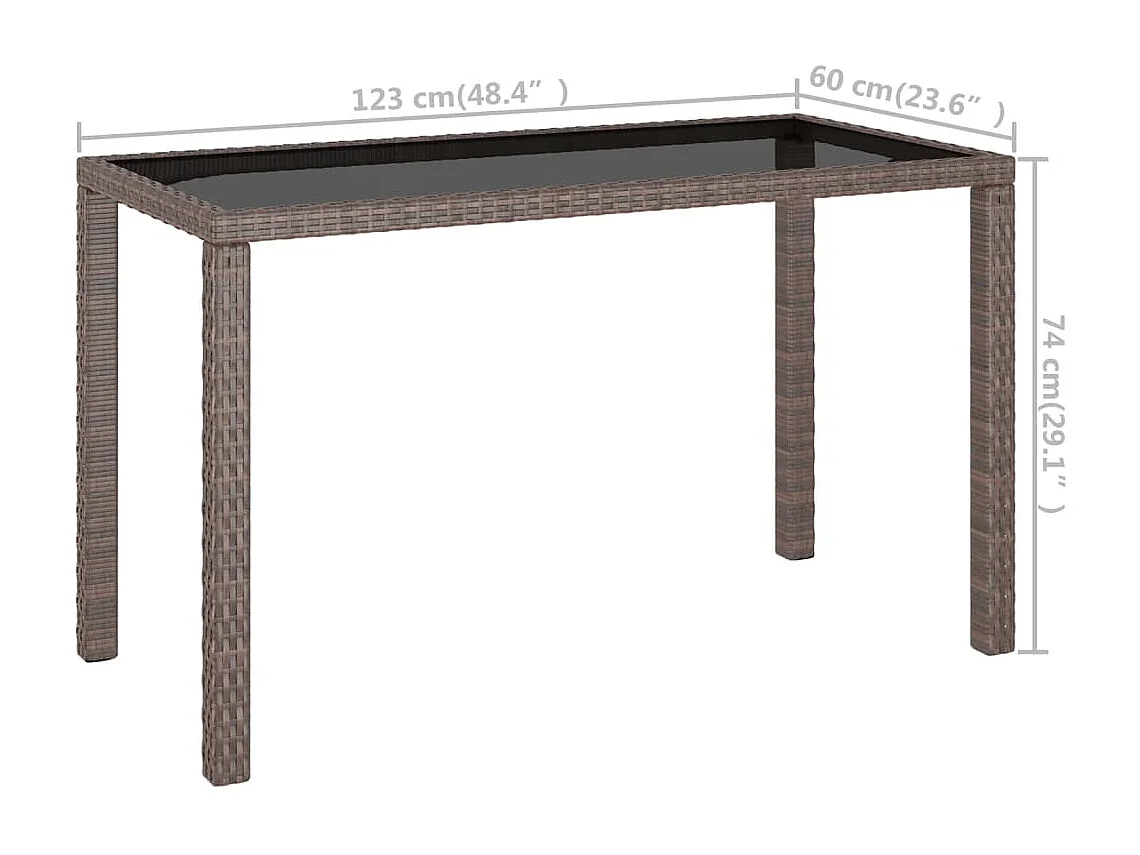 Sylara  6-delige Tuinset met kussens poly rattan bruin