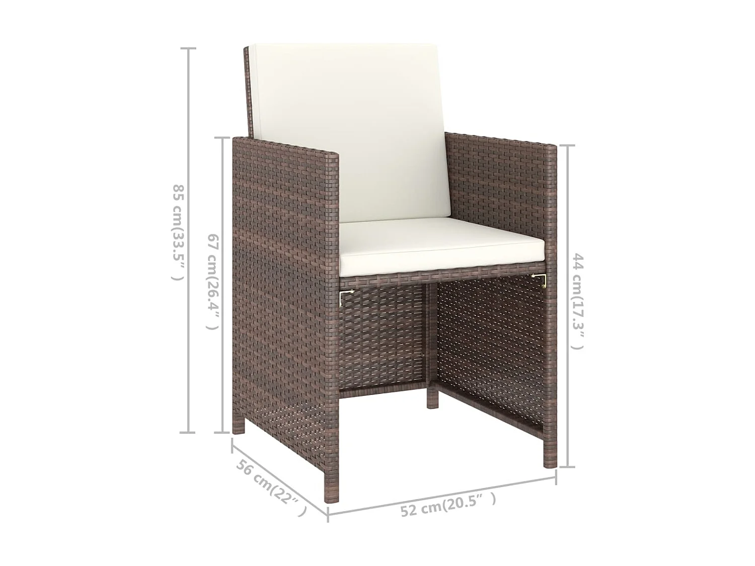 Sylara  6-delige Tuinset met kussens poly rattan bruin
