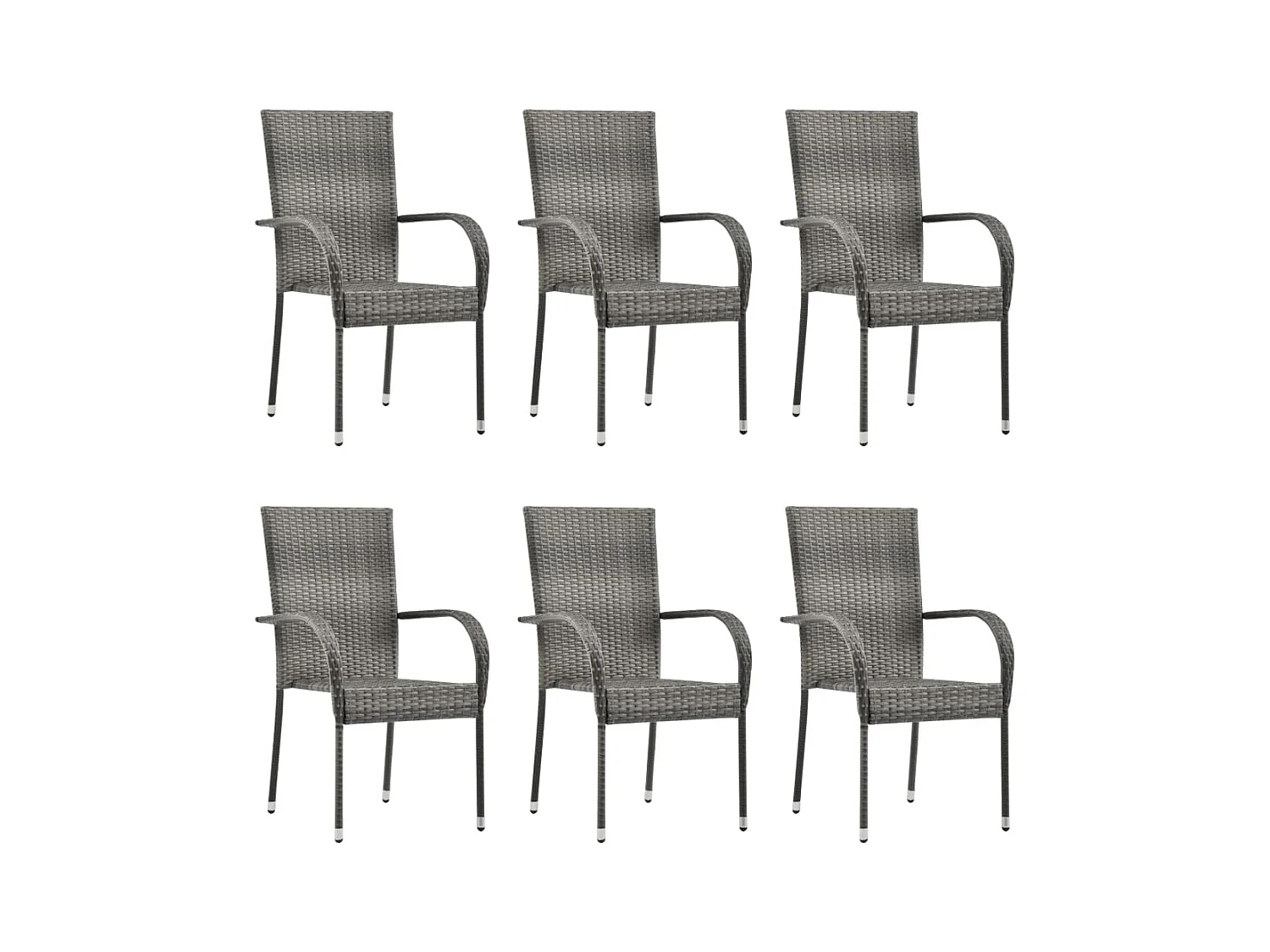 Pendral  Ensemble à manger de jardin 7 pcs Gris