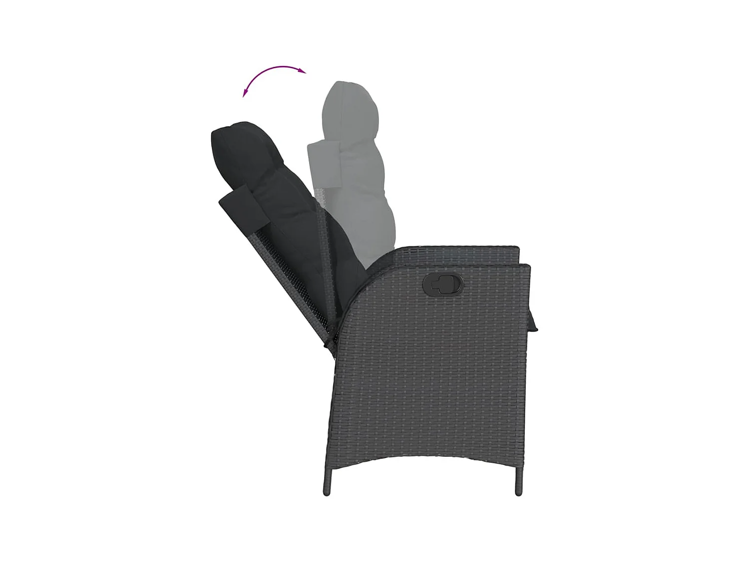 Emory  Ensemble à manger de jardin 9pcs coussins noir résine tressée