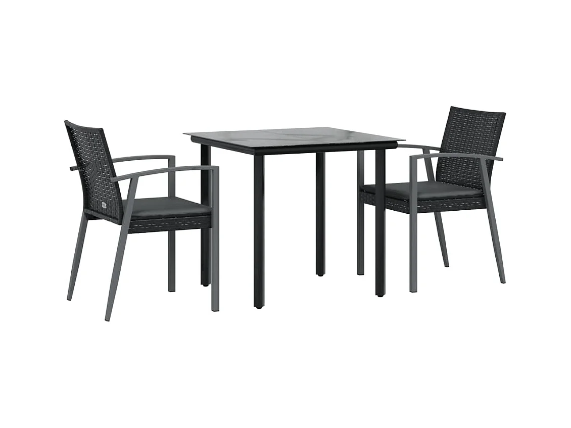 Ephrata  Ensemble à manger de jardin 3 pcs coussins résine tressée acier