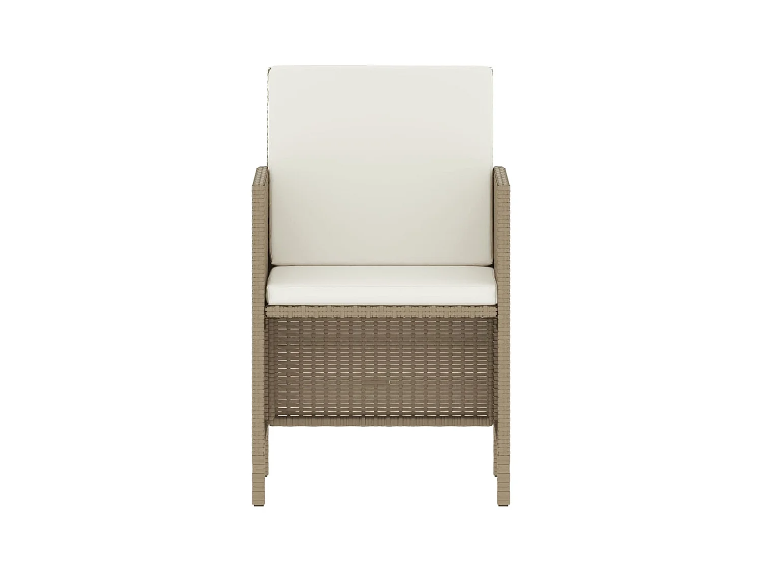 Kaleva  Ensemble à manger de jardin avec coussins 6pcs beige poly rotin