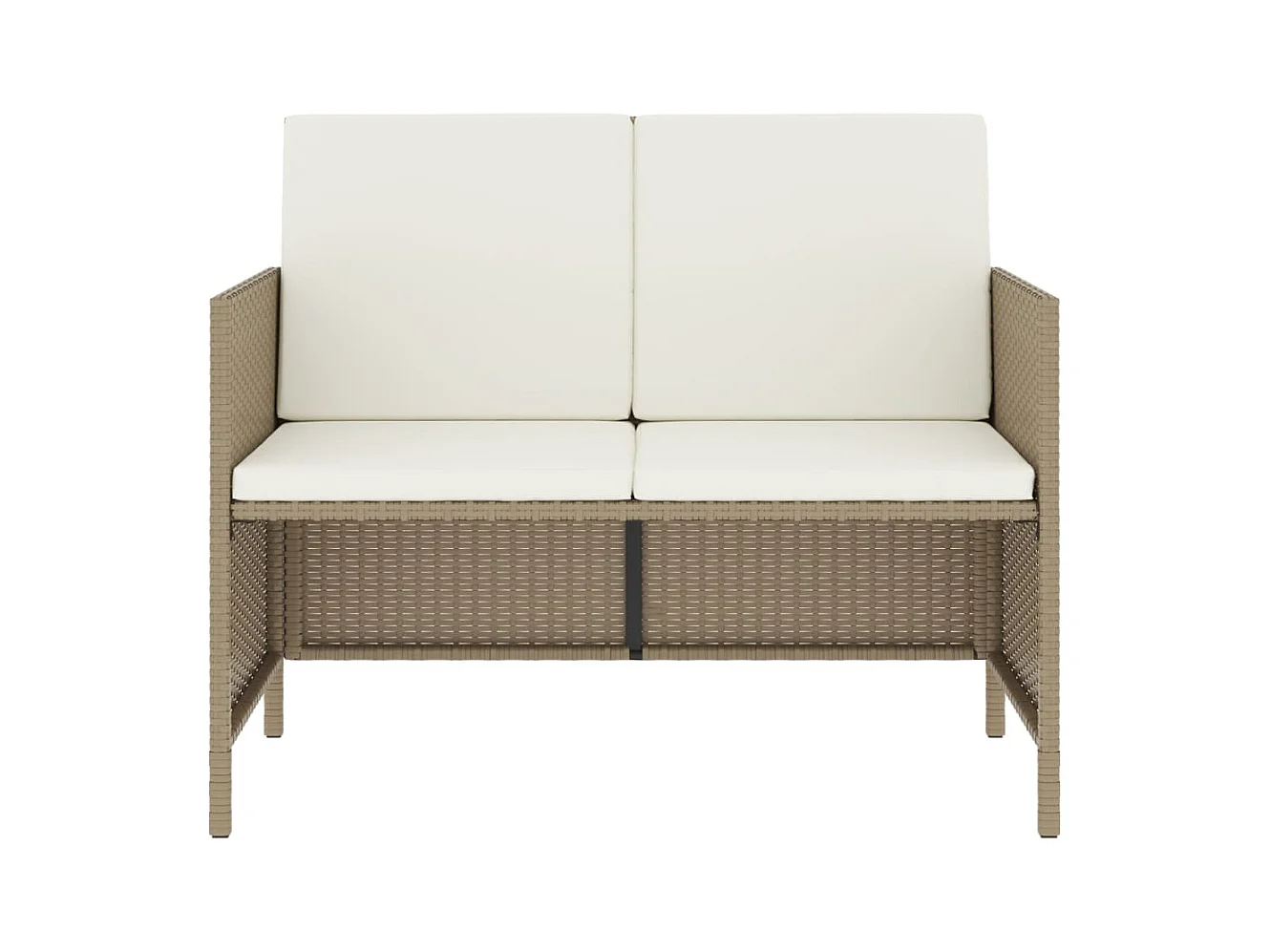 Kaleva  Ensemble à manger de jardin avec coussins 6pcs beige poly rotin