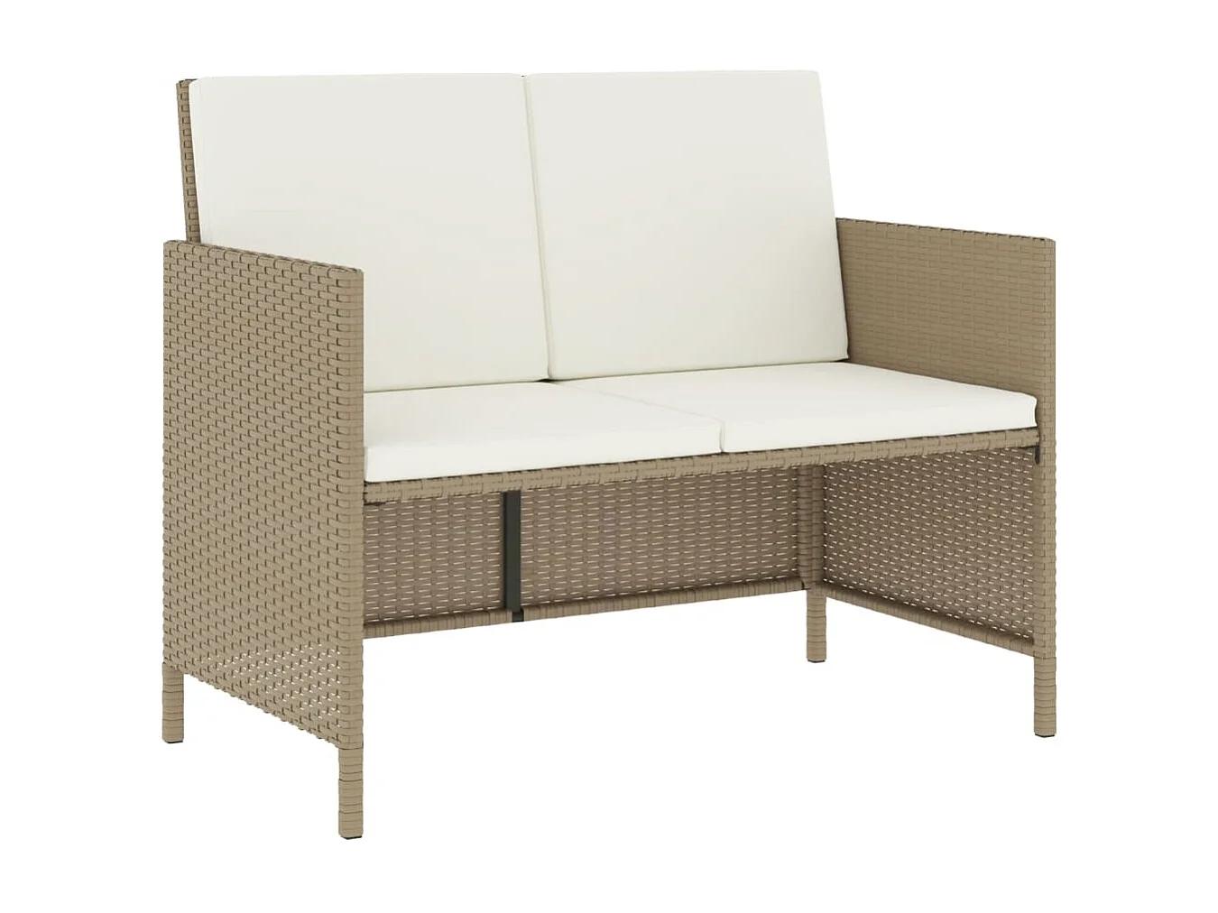 Kaleva  Ensemble à manger de jardin avec coussins 6pcs beige poly rotin