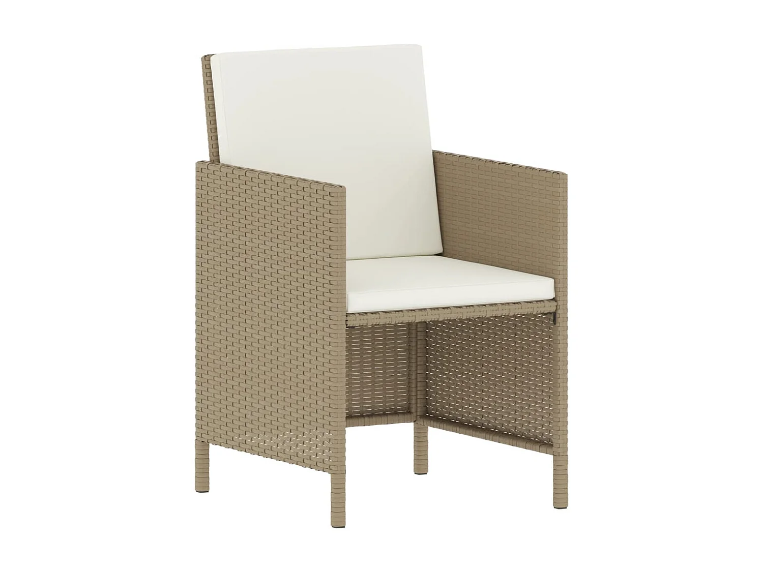 Kaleva  Ensemble à manger de jardin avec coussins 6pcs beige poly rotin