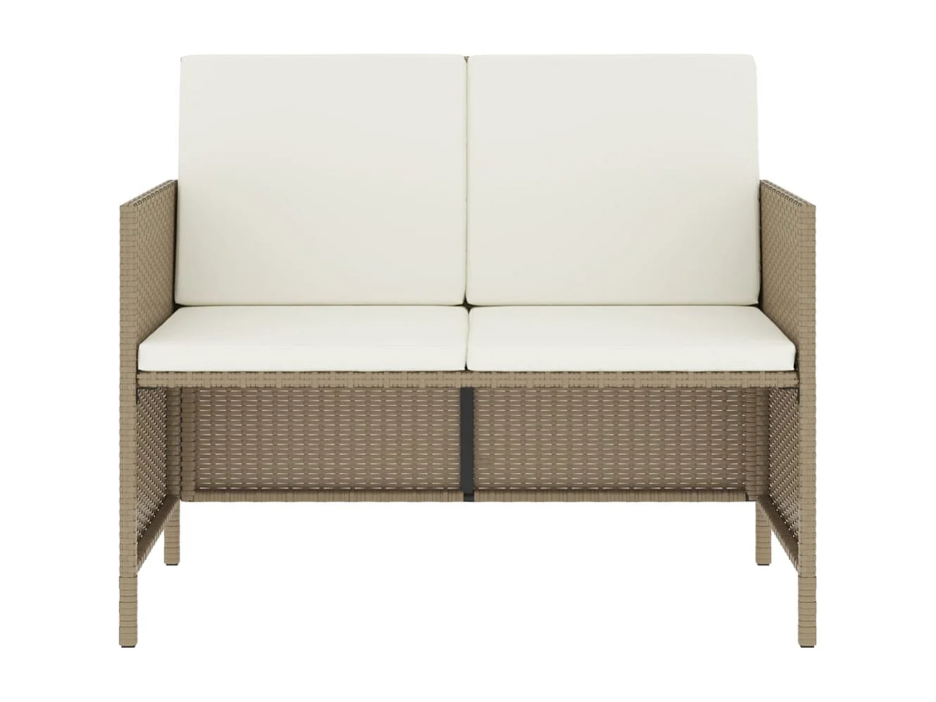 Kaleva  Ensemble à manger de jardin avec coussins 6pcs beige poly rotin