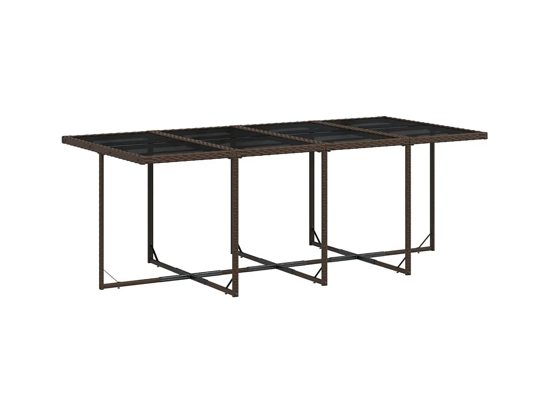 Brienne  Ensemble à manger de jardin avec coussins 13 pcs marron rotin