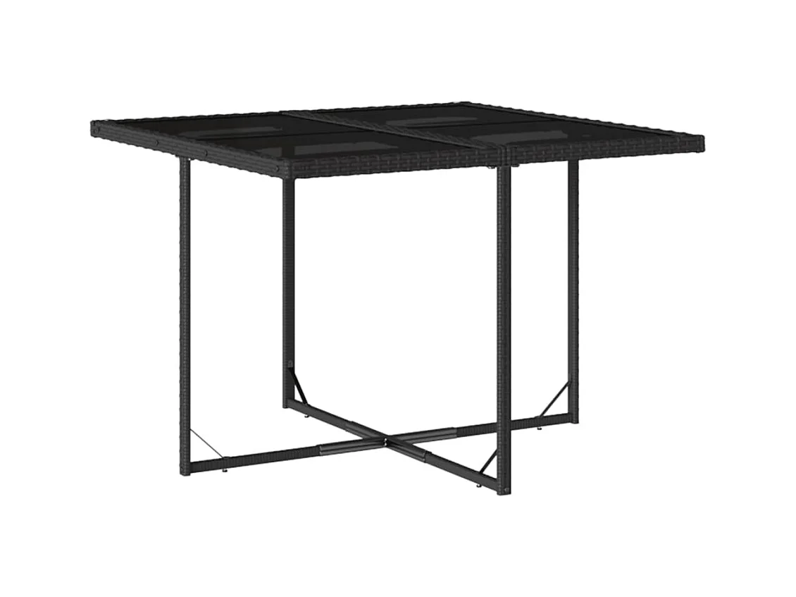 Ljungby  Set de muebles jardín 5 pzas con cojines ratán sintético negro