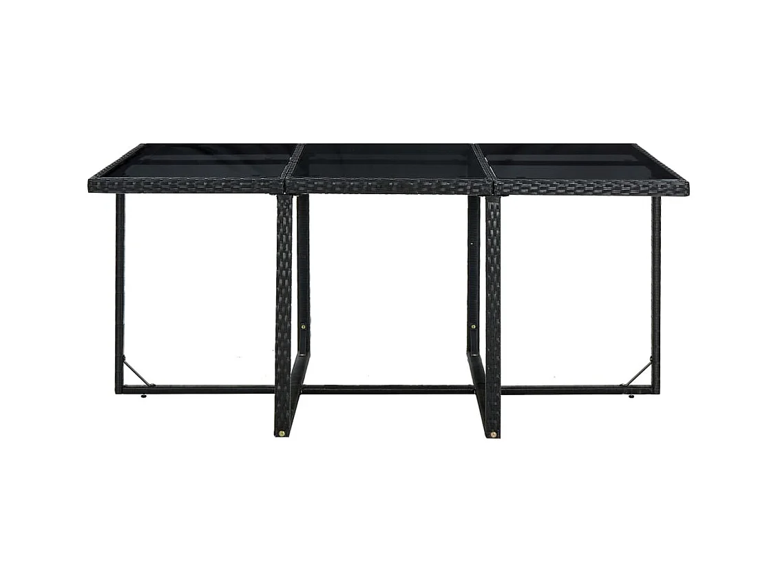 Ilran  11-delige Tuinset met kussens poly rattan zwart