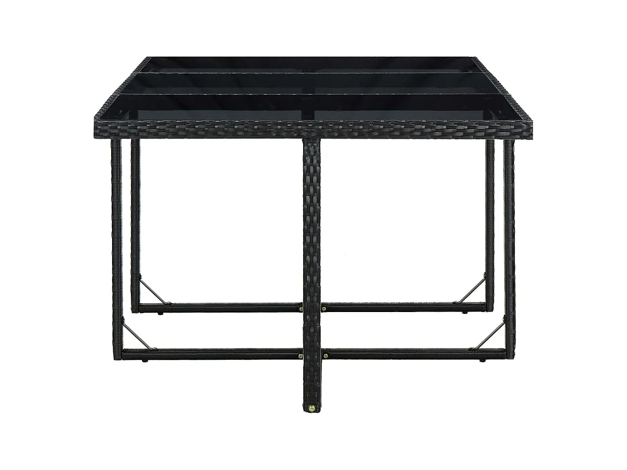 Ilran  11-delige Tuinset met kussens poly rattan zwart