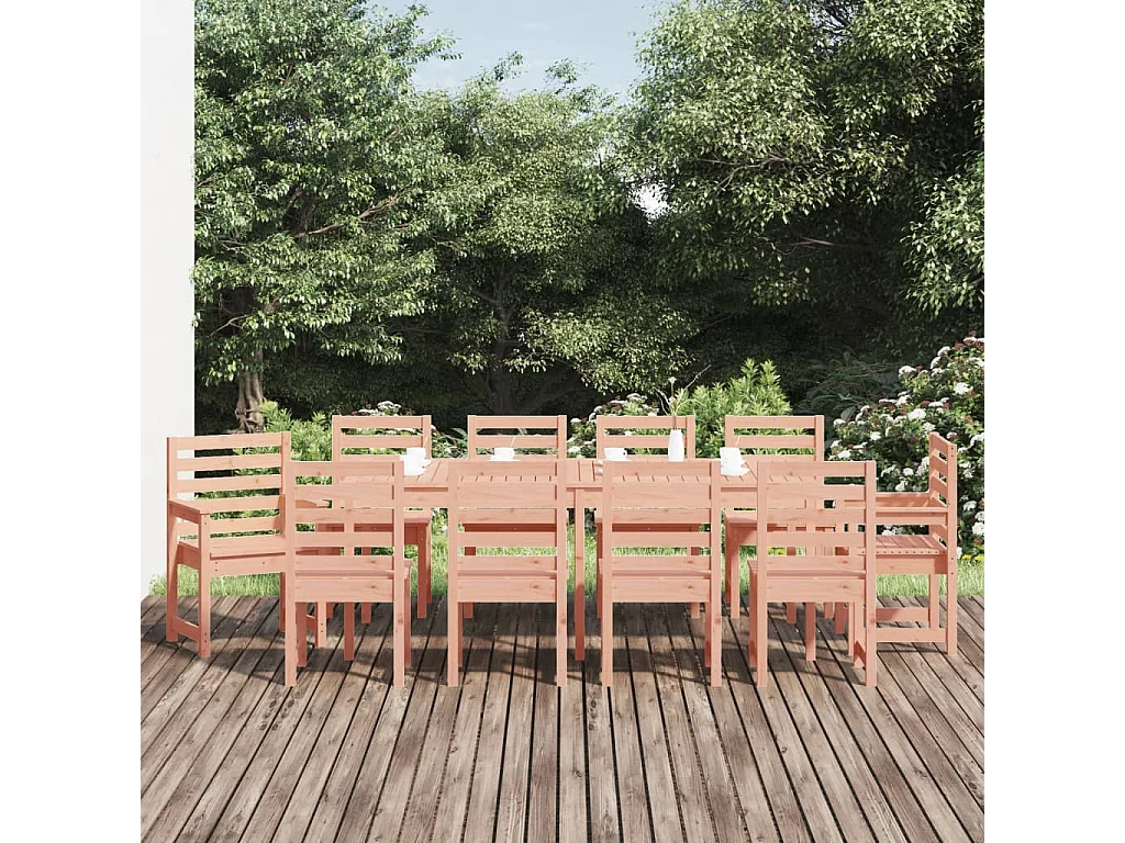 Sophie-Marie-Catherine  Juego de comedor de jardín 11 pzas madera maciza abeto Douglas