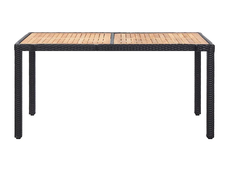 Ewald  Ensemble à manger d'extérieur 7pcs coussins résine tressée noir