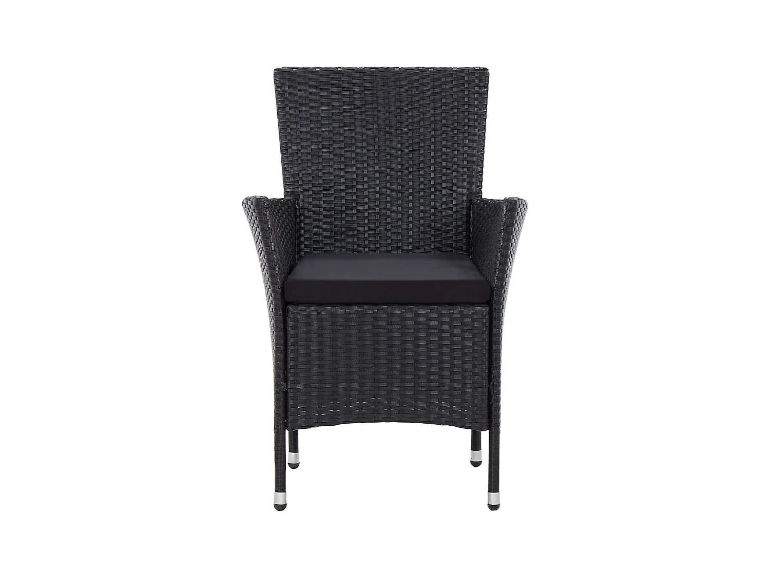 Ewald  Ensemble à manger d'extérieur 7pcs coussins résine tressée noir