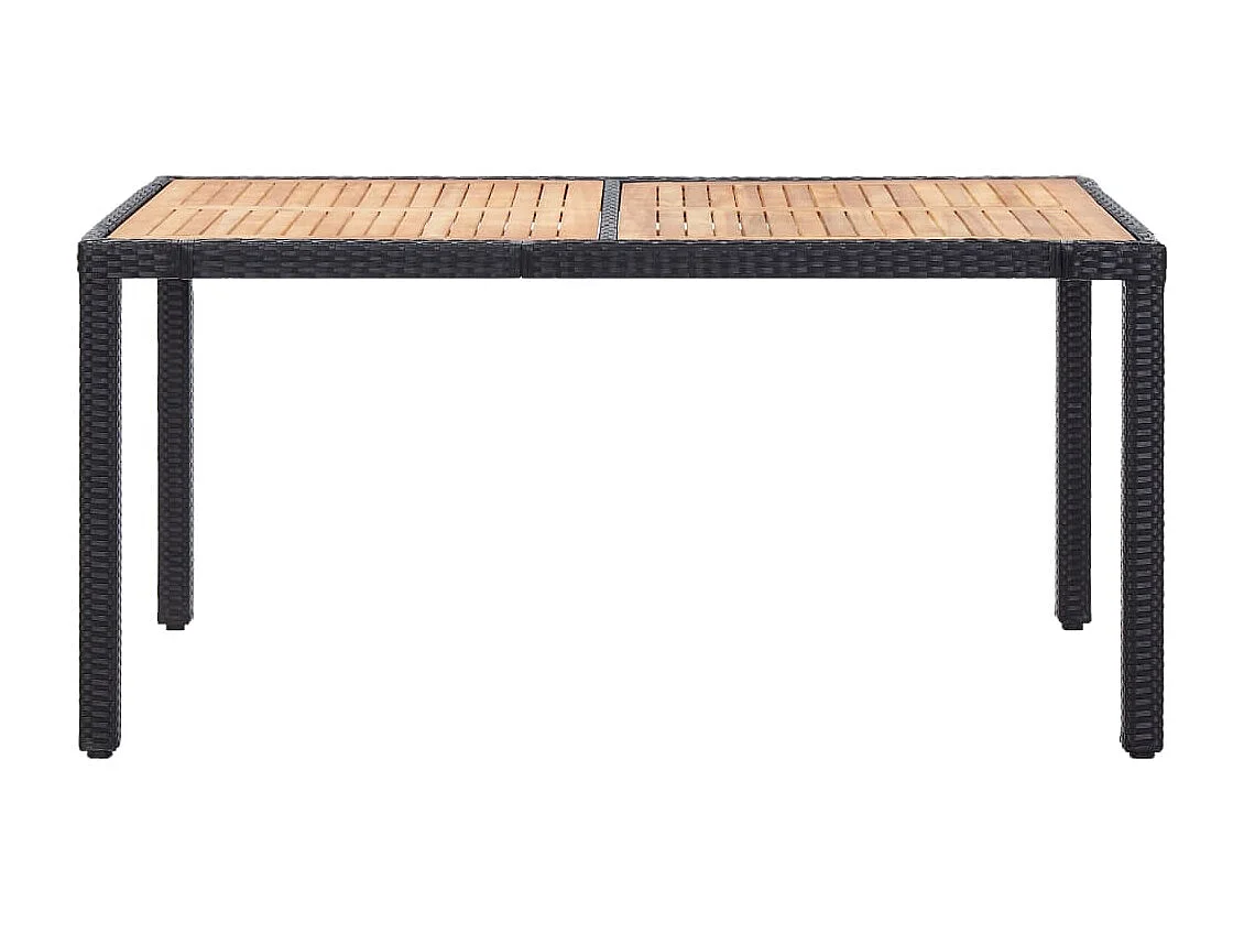 Ewald  Ensemble à manger d'extérieur 7pcs coussins résine tressée noir