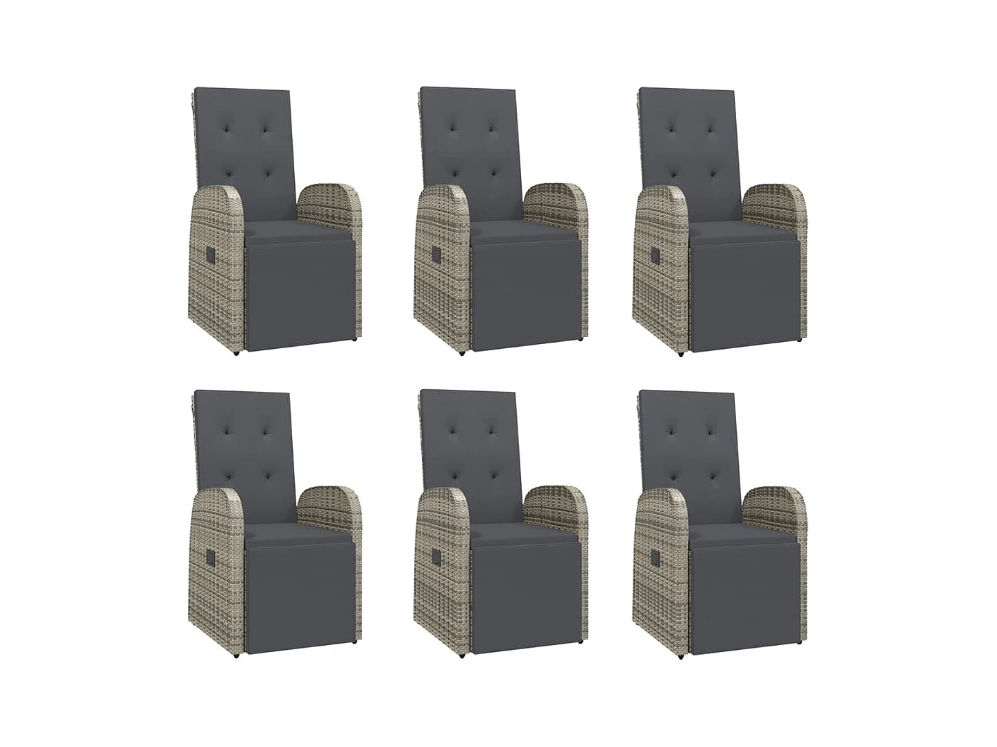 Marie-Fleur  Ensemble à manger de jardin et coussins 7 pcs gris rotin