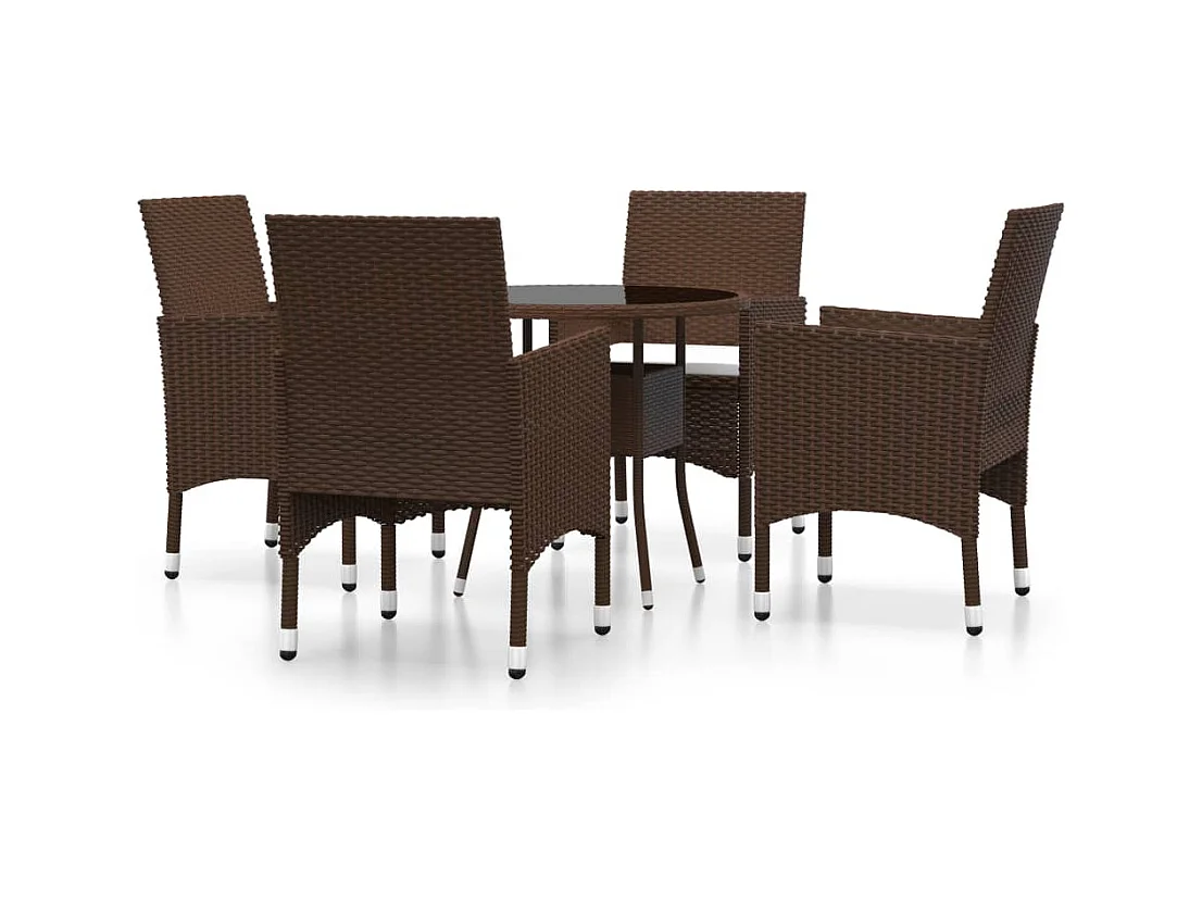 Crosshaven  5-delige Tuinset poly rattan bruin