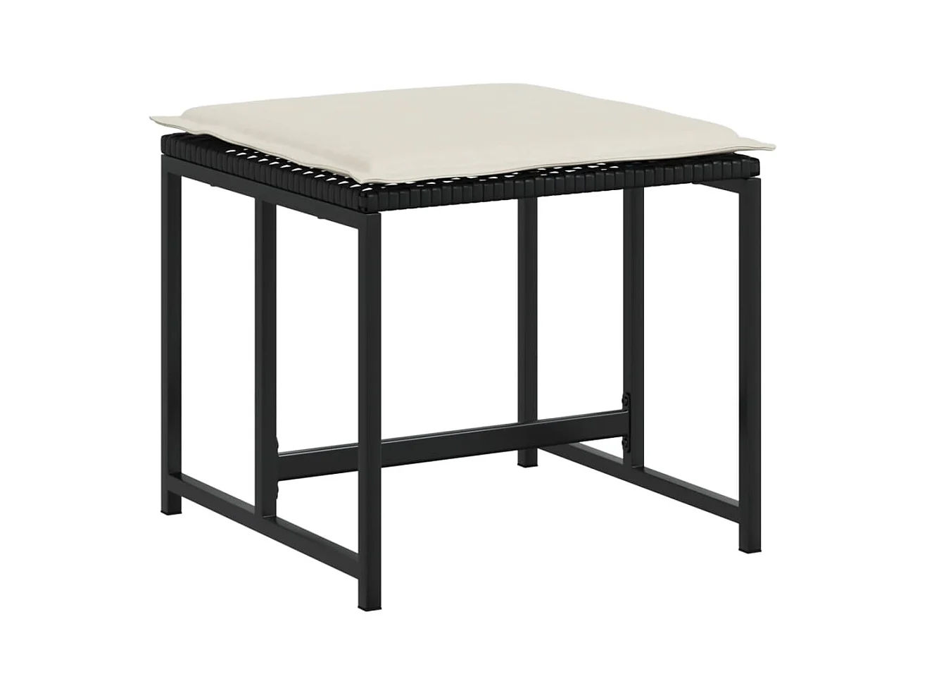 Quintus  Set de comedor de jardín 9 pzas y cojines ratán sintético negro