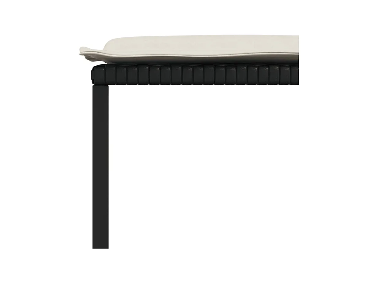 Quintus  Set de comedor de jardín 9 pzas y cojines ratán sintético negro