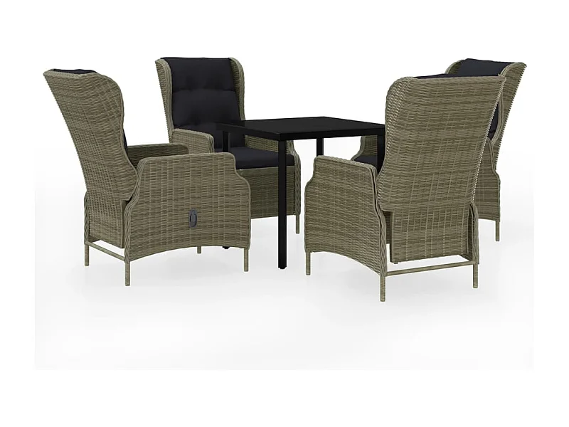 Santa Rosa  Ensemble à manger de jardin 5 pcs Marron