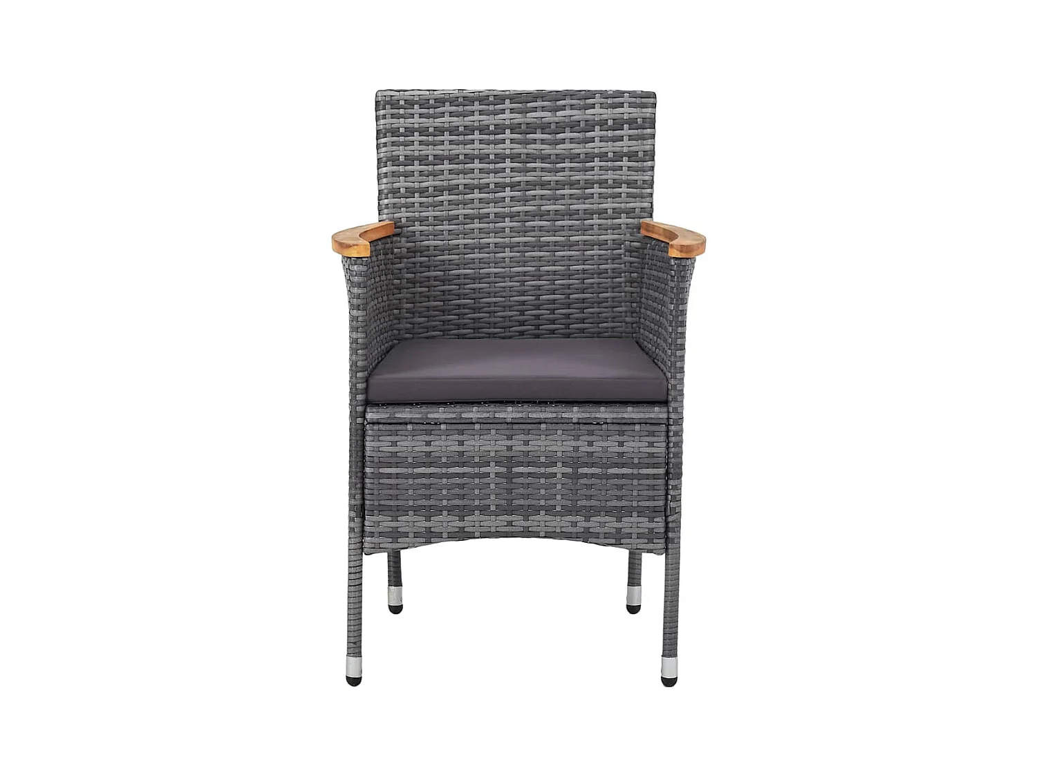 Milla  Ensemble à manger de jardin 5 pcs Résine tressée Gris