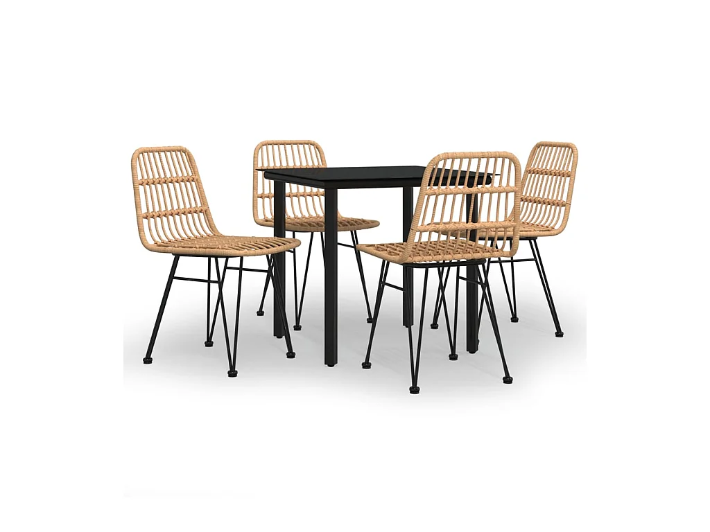 Ballyhaise  Juego de comedor de jardín 5 piezas ratán sintético