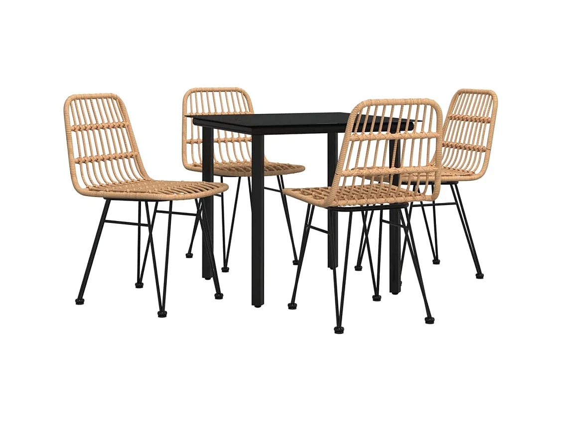 Ballyhaise  Juego de comedor de jardín 5 piezas ratán sintético