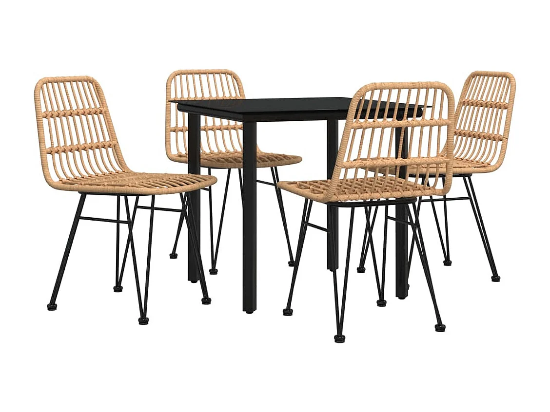 Ballyhaise  Ensemble à manger de jardin 5pcs Résine tressée