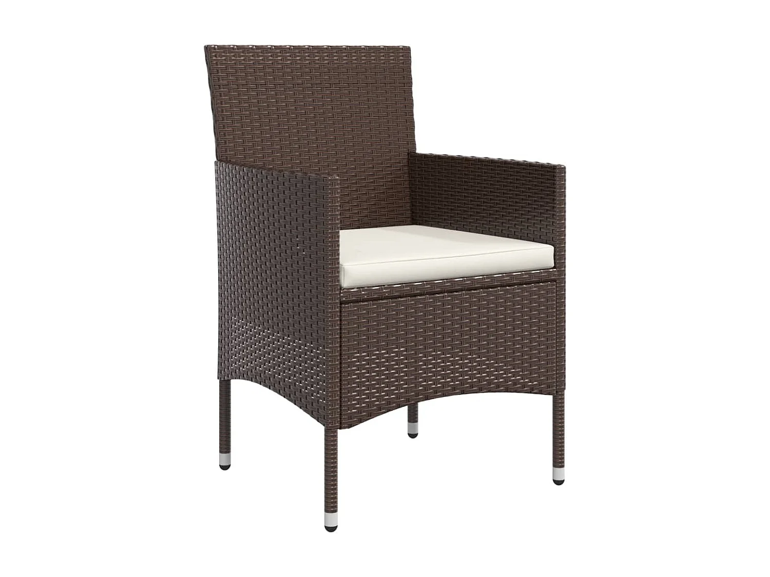 Cesarino  Ensemble à manger de jardin coussins 7 pcs Marron/noir