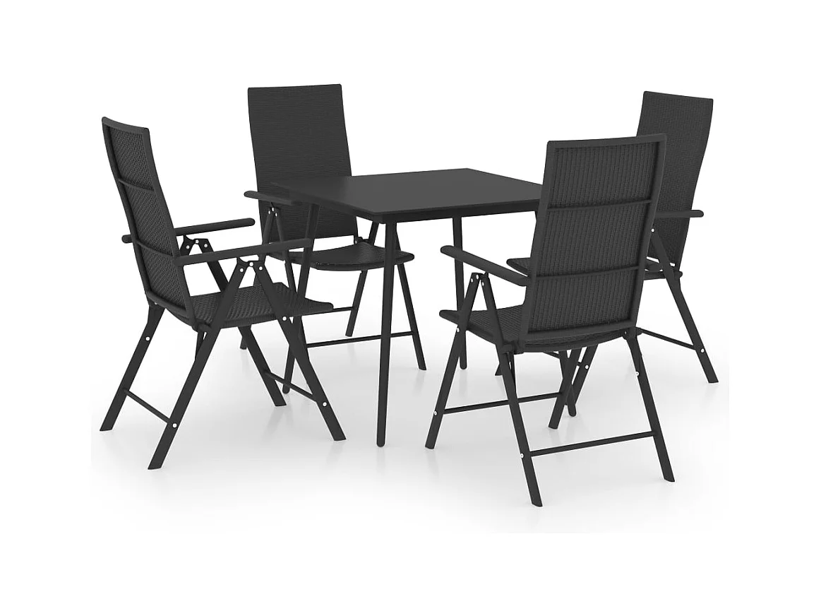 Garden Furniture -  5-delige Tuinset zwart