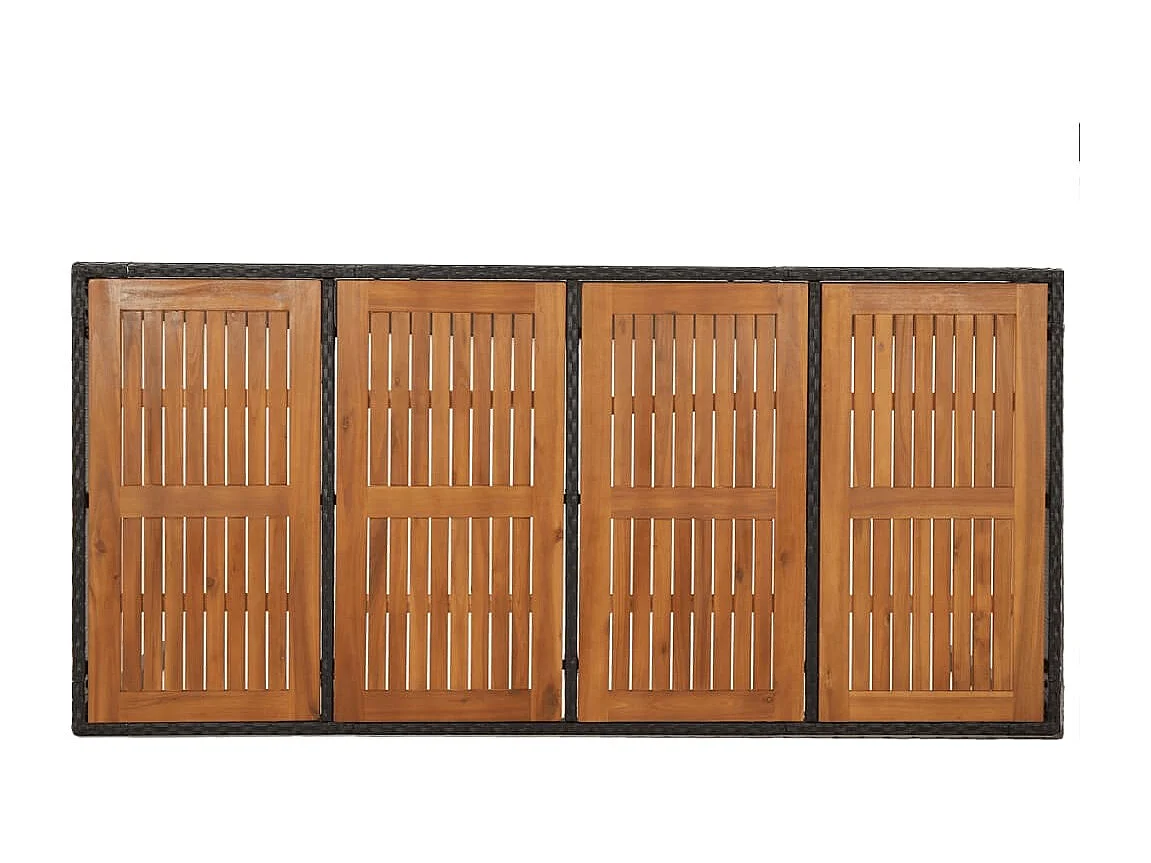 Van Buren  Set de comedor de jardín 7 pzas y cojines ratán sintético negro