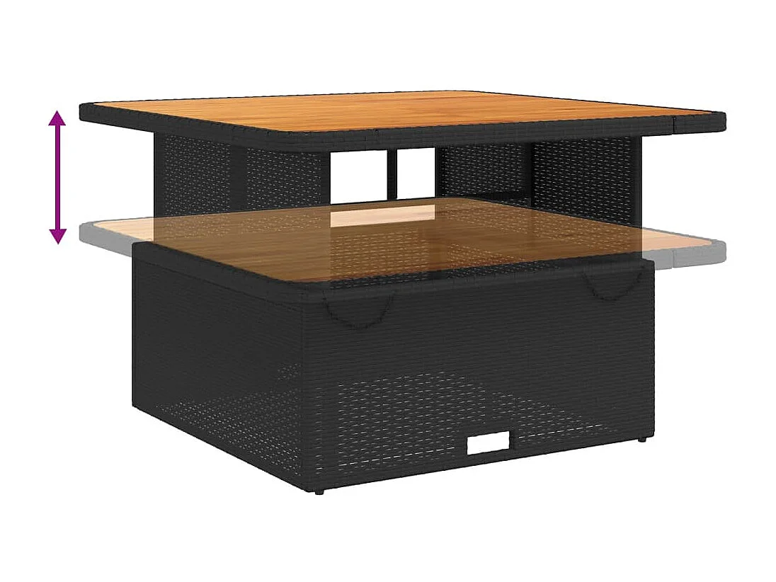 Abington  Ensemble à manger de jardin 4 pcs avec coussins noir