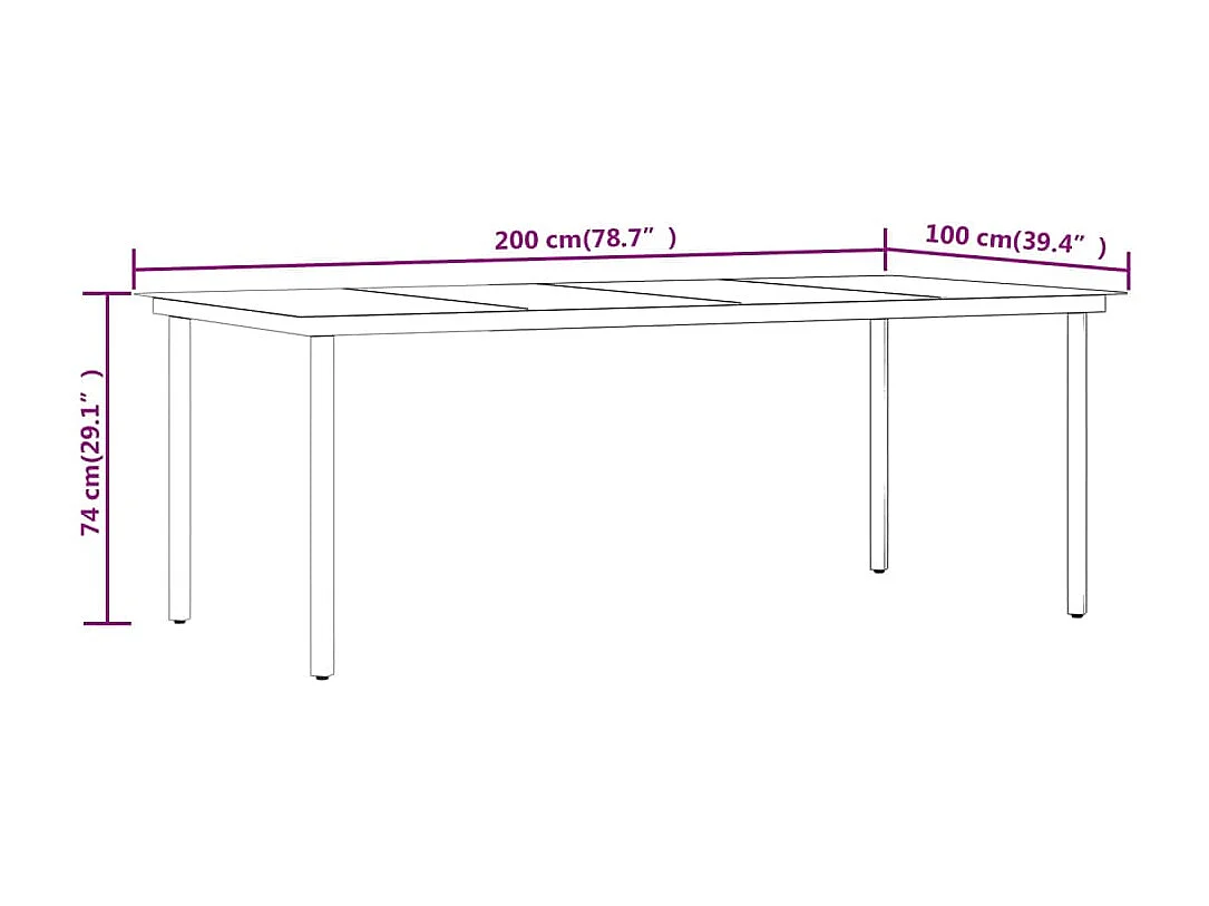 Garden Furniture -  Ensemble à manger de jardin coussins 7 pcs Résine tressée Verre