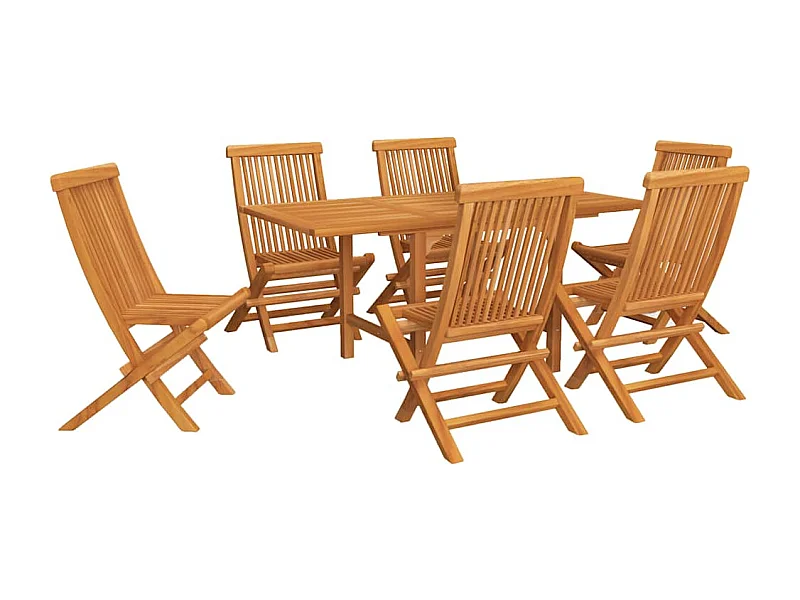 Jacques-Sébastien  Conjunto de comedor de jardín 7 piezas madera maciza de teca