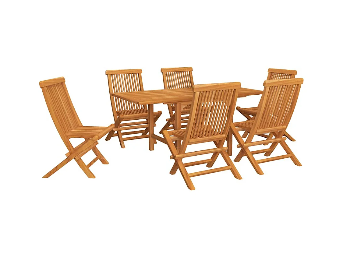 Jacques-Sébastien  Conjunto de comedor de jardín 7 piezas madera maciza de teca