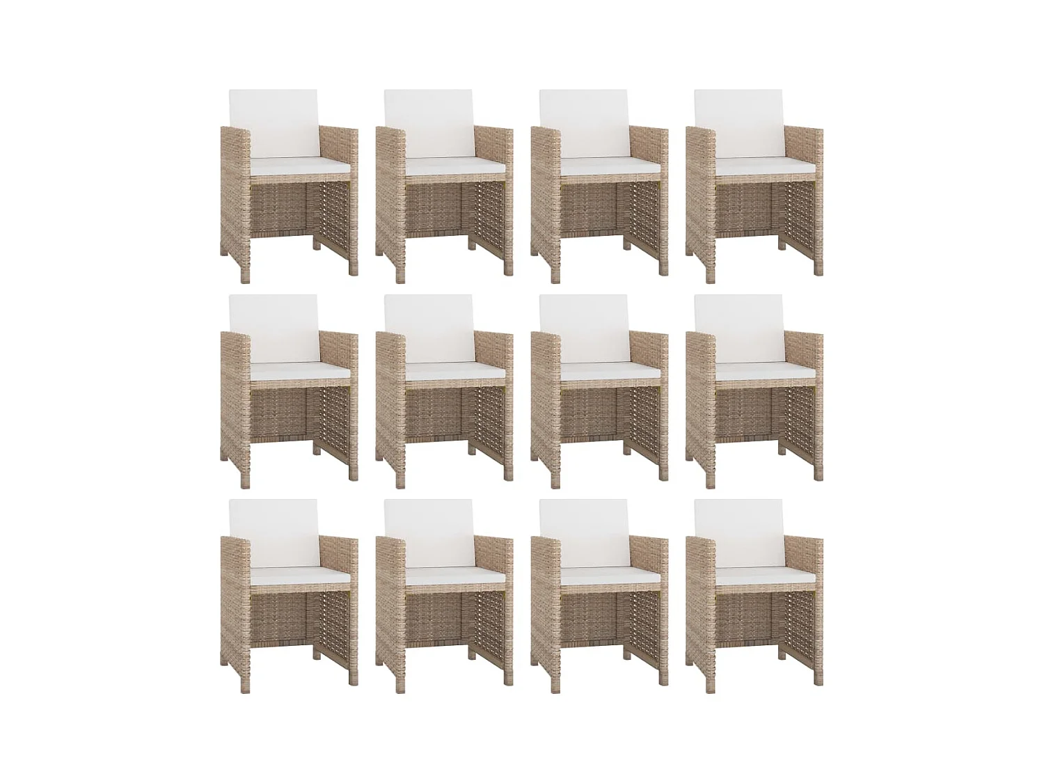 Myral  Ensemble à manger d’extérieur et coussins 13 pcs Résine tressée