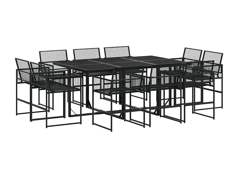 Bucksport  11-delige Tuinset poly rattan zwart