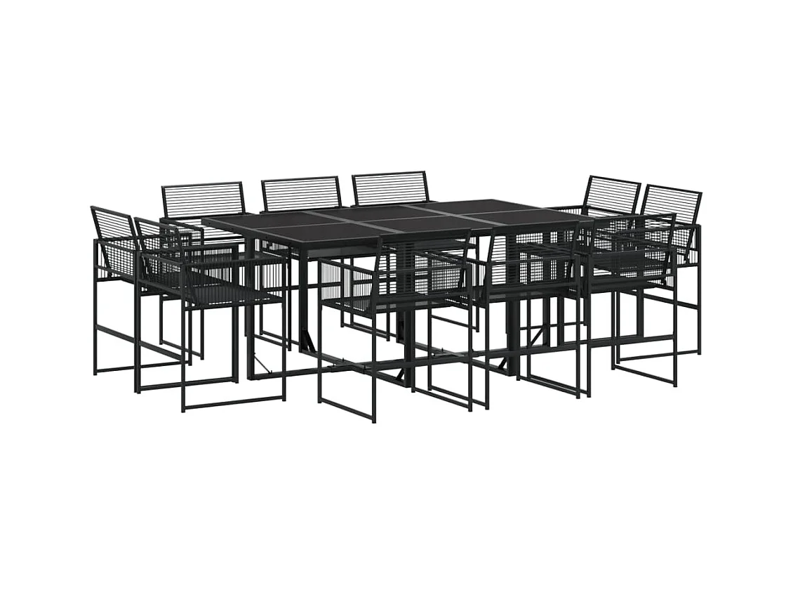 Bucksport  11-delige Tuinset poly rattan zwart