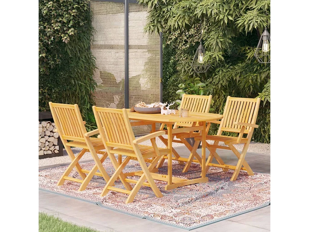Villenave-d'Ornon  Ensemble à manger de jardin 5 pcs Bois de teck massif