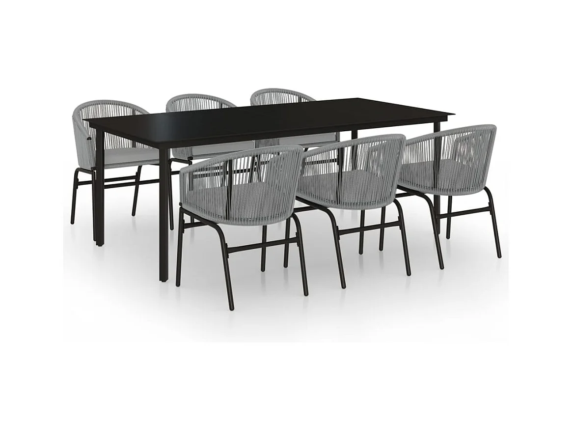 Florentin  Ensemble à manger de jardin 7 pcs Gris