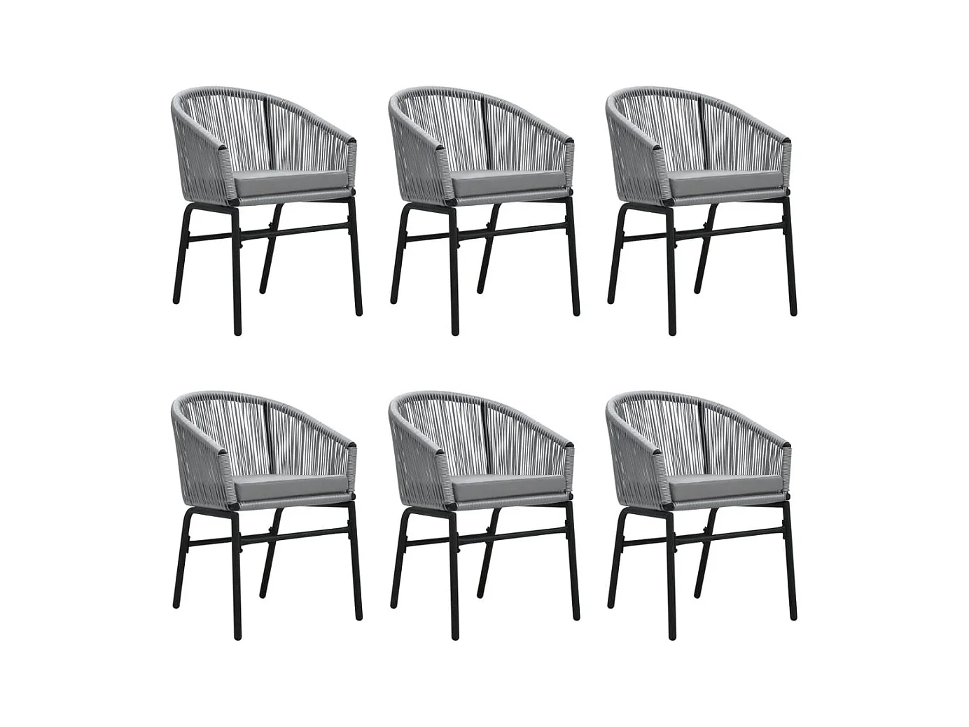 Florentin  Ensemble à manger de jardin 7 pcs Gris