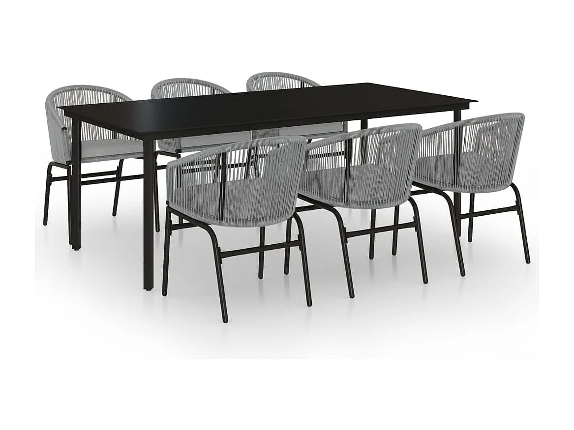 Florentin  Ensemble à manger de jardin 7 pcs Gris