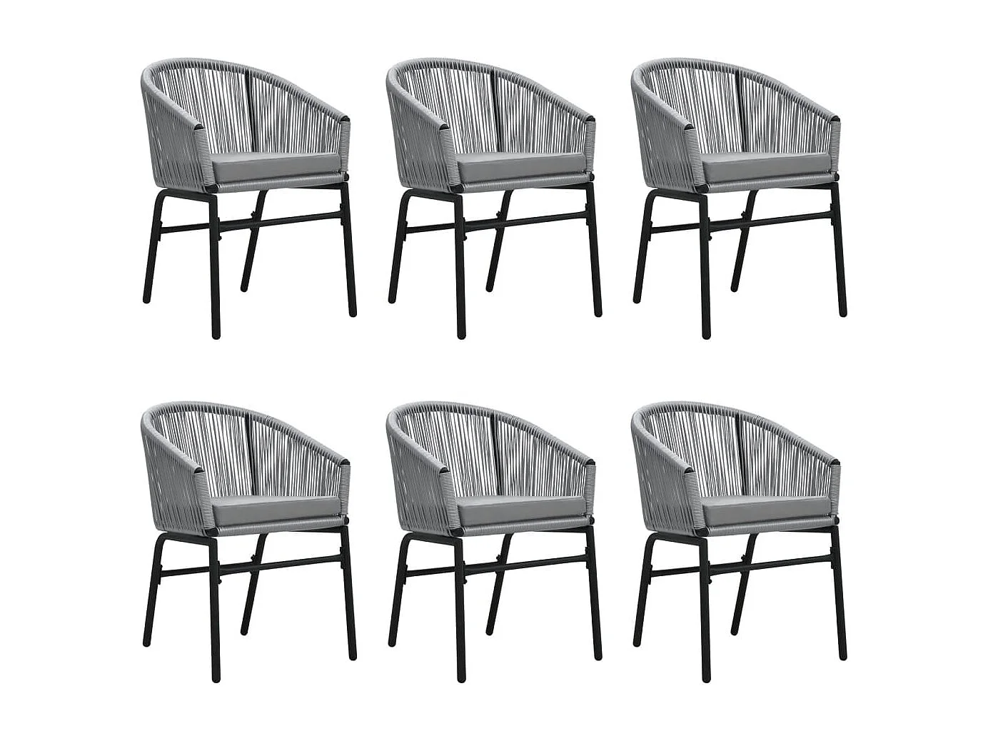 Florentin  Ensemble à manger de jardin 7 pcs Gris
