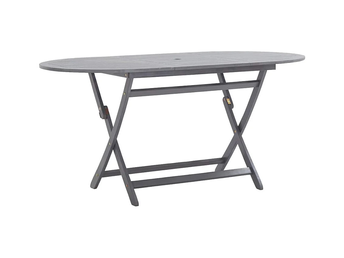 Hyral  Ensemble à manger de jardin 9 pcs Bois d'acacia massif Gris