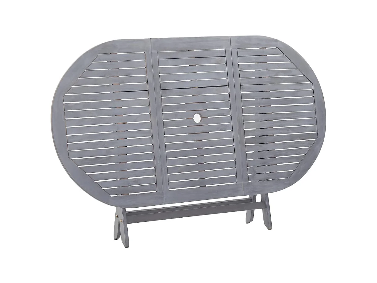 Hyral  Ensemble à manger de jardin 9 pcs Bois d'acacia massif Gris