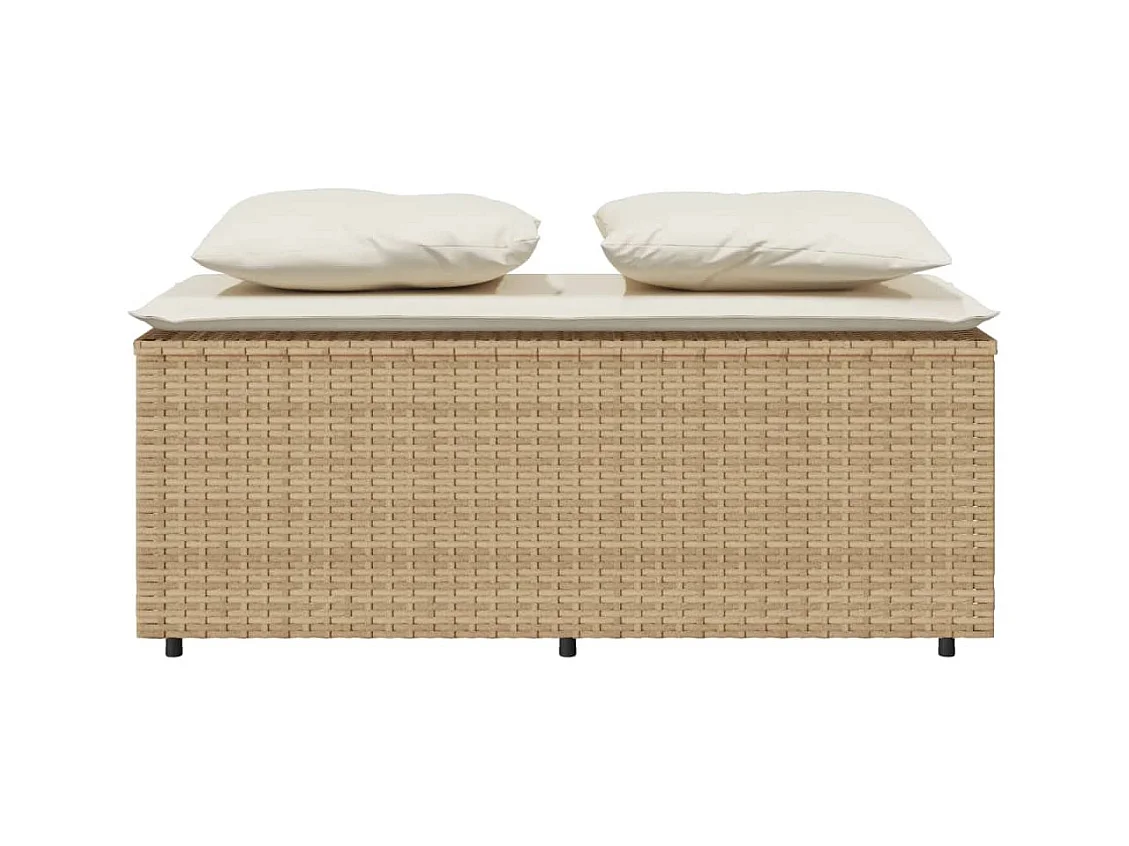 Zizo  Set comedor de jardín 3 pzas con cojines ratán sintético beige