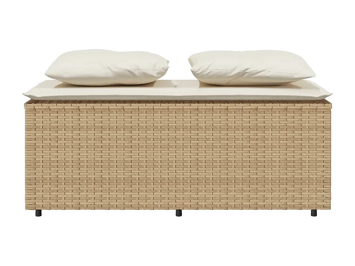 Zizo  Ensemble à manger de jardin et coussins 3 pcs Beige poly rotin