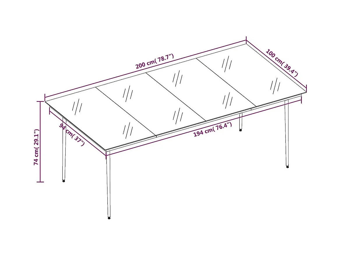 Belric  Ensemble à manger de jardin 9 pcs Gris