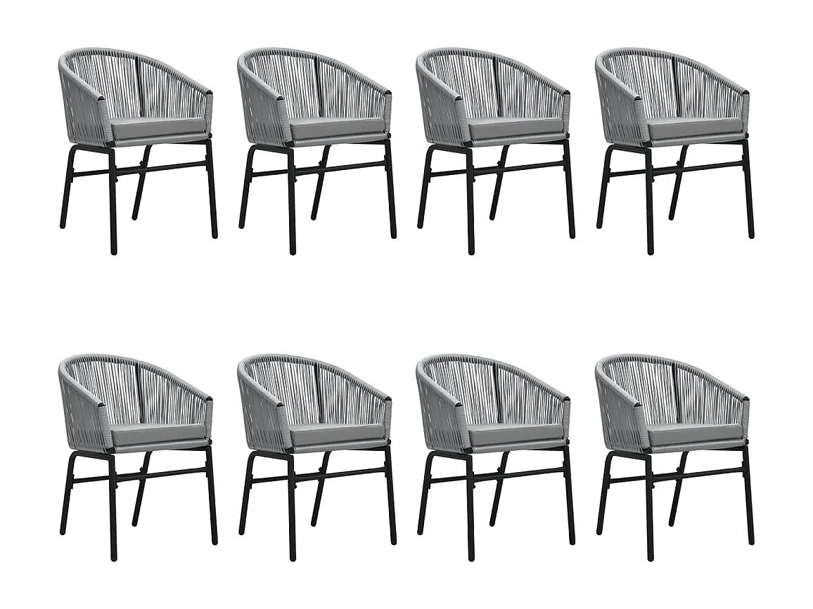 Belric  Ensemble à manger de jardin 9 pcs Gris