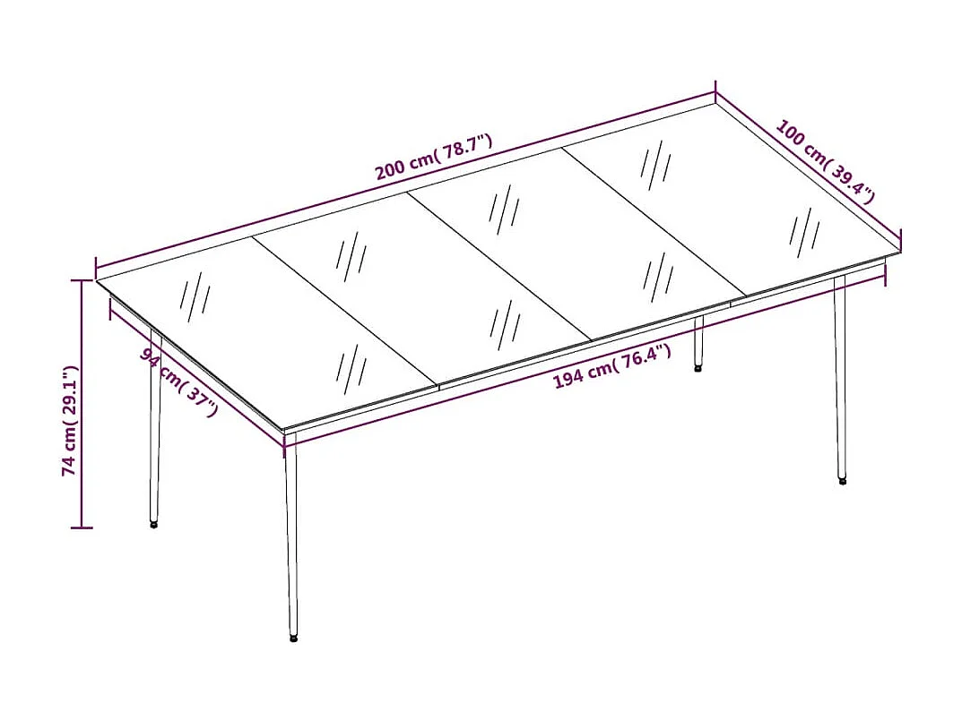Belric  Ensemble à manger de jardin 9 pcs Gris
