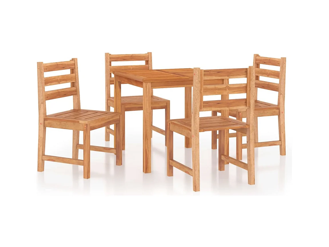Toivo  Juego de comedor para jardín 5 piezas madera maciza de teca